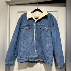 Denim Sherpa-Lined Jacket
